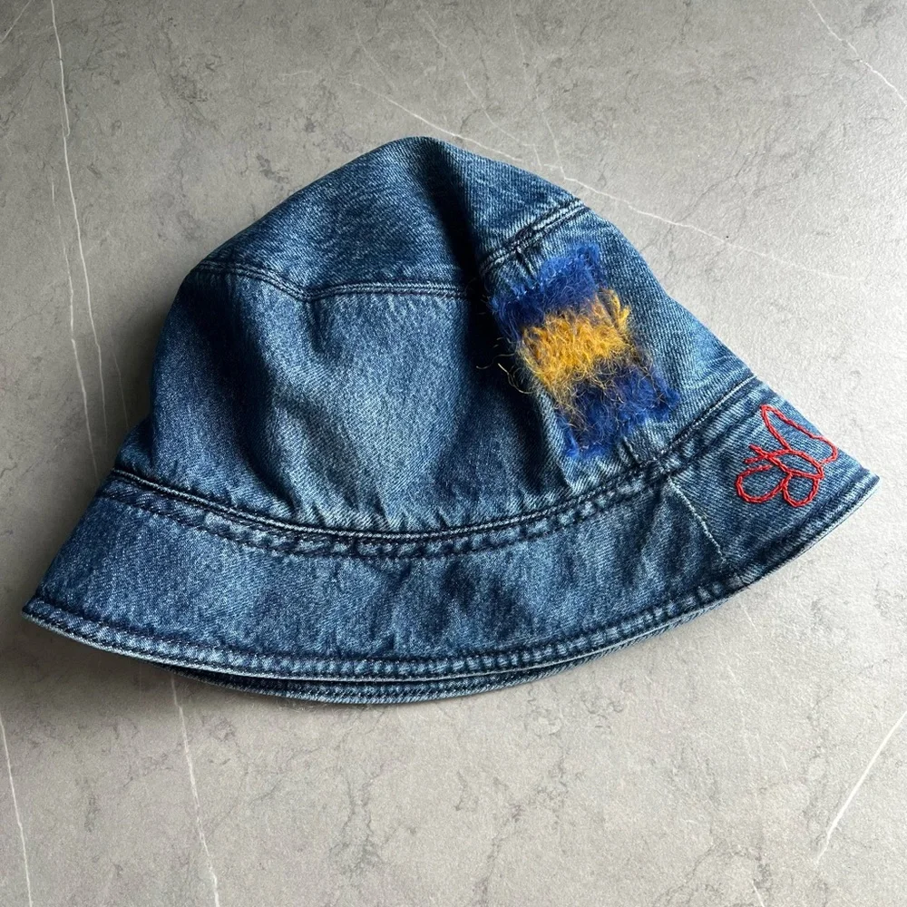 Marni Embroidered Denim Bucket Hat